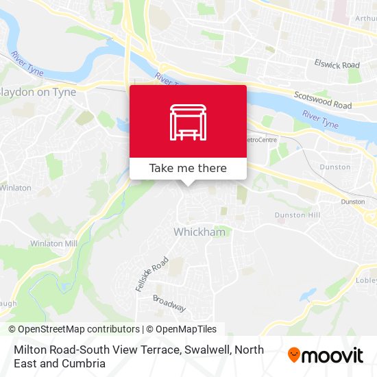 Milton Road-South View Terrace, Swalwell map