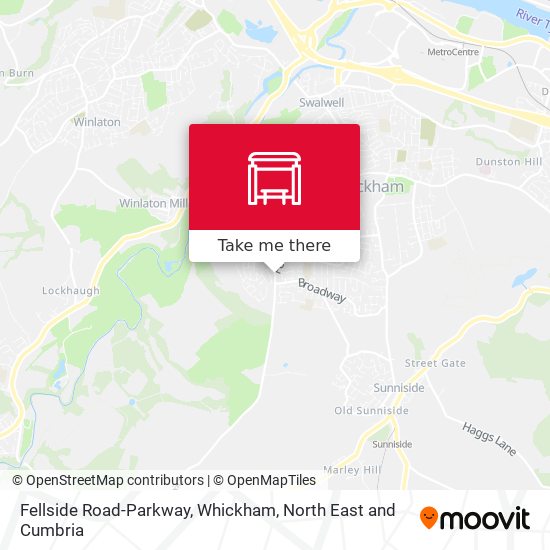 Fellside Road-Parkway, Whickham map