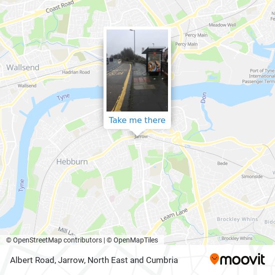 Albert Road, Jarrow map
