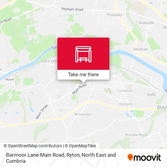 Barmoor Lane-Main Road, Ryton map