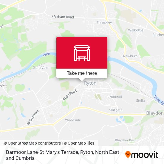 Barmoor Lane-St Mary's Terrace, Ryton map