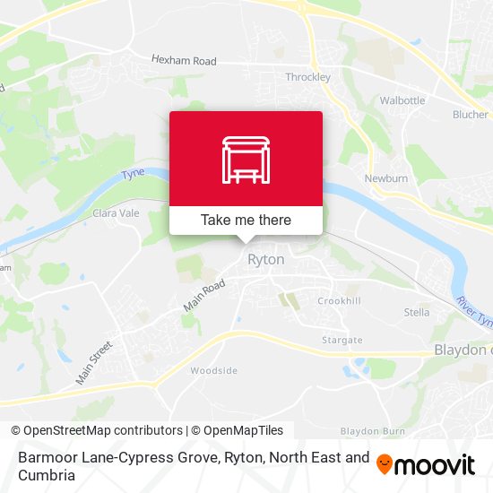 Barmoor Lane-Cypress Grove, Ryton map