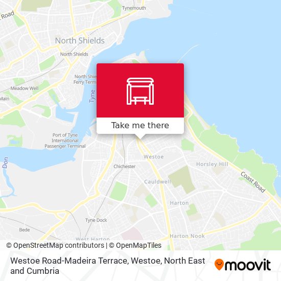 Westoe Road-Madeira Terrace, Westoe map