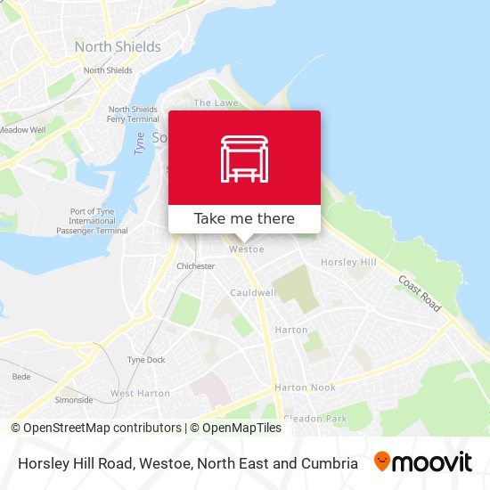 Horsley Hill Road, Westoe map