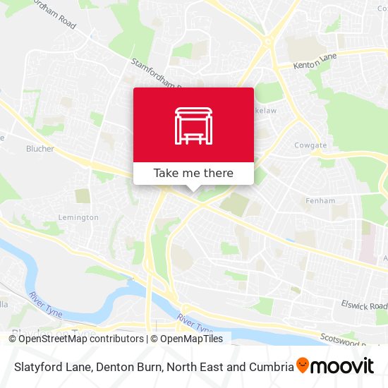 Slatyford Lane, Denton Burn map
