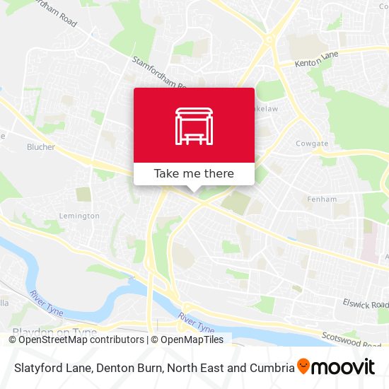 Slatyford Lane, Denton Burn map
