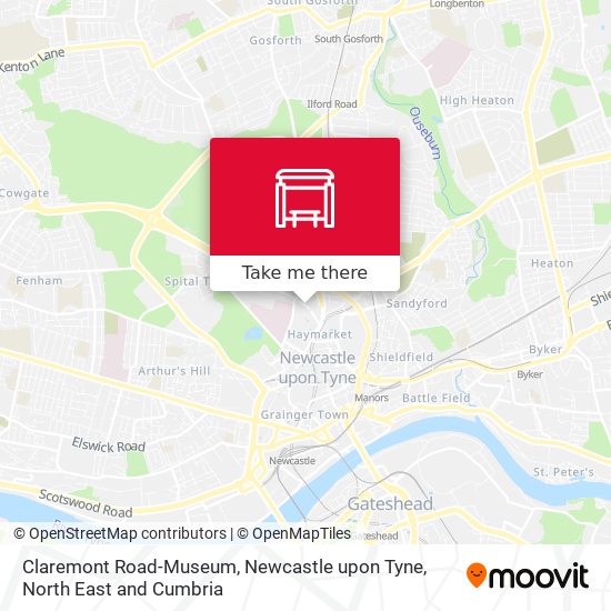 Claremont Road-Museum, Newcastle upon Tyne map