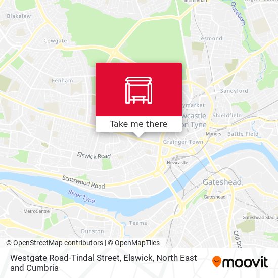 Westgate Road-Tindal Street, Elswick map