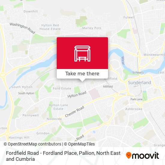 Fordfield Road - Fordland Place, Pallion map