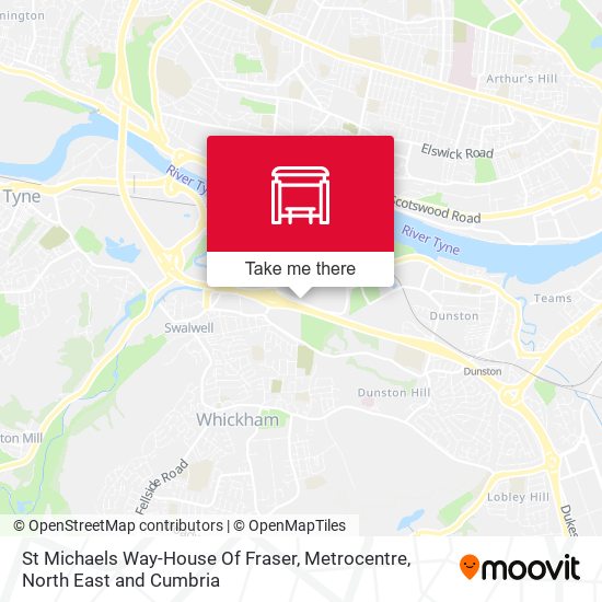 St Michaels Way-House Of Fraser, Metrocentre map