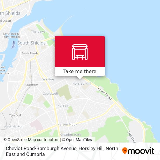 Cheviot Road-Bamburgh Avenue, Horsley Hill map