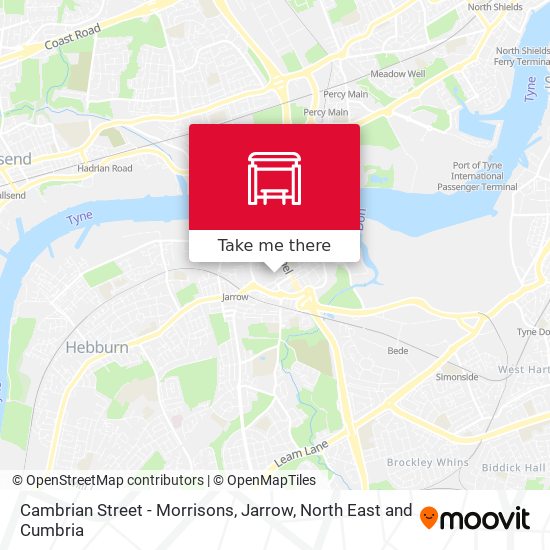 Cambrian Street - Morrisons, Jarrow map