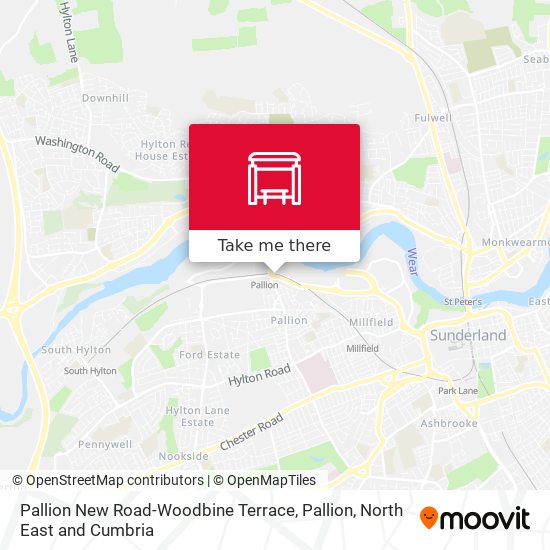 Pallion New Road-Woodbine Terrace, Pallion map