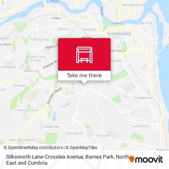 Silksworth Lane-Crosslea Avenue, Barnes Park map