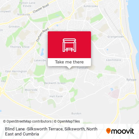 Blind Lane -Silksworth Terrace, Silksworth map