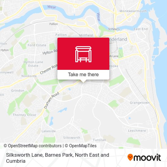 Silksworth Lane, Barnes Park map