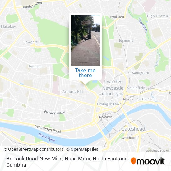 Barrack Road-New Mills, Nuns Moor map