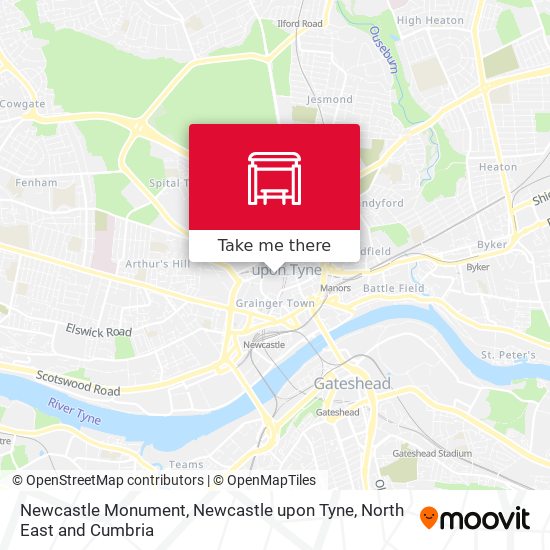 Newcastle Monument, Newcastle upon Tyne map