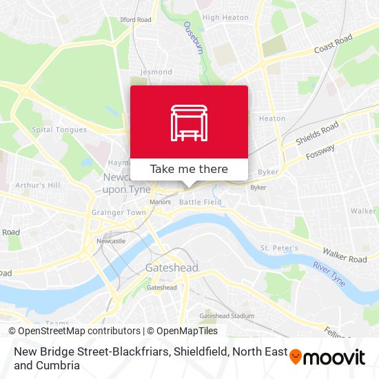 New Bridge Street-Blackfriars, Shieldfield map