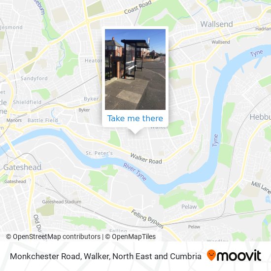Monkchester Road, Walker map