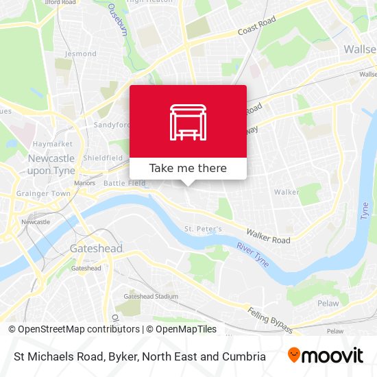 St Michaels Road, Byker map