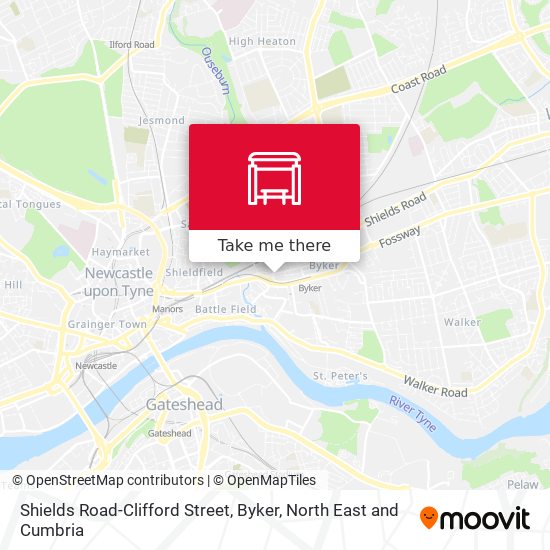 Shields Road-Clifford Street, Byker map