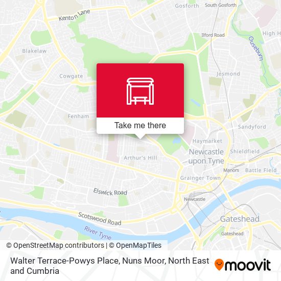 Walter Terrace-Powys Place, Nuns Moor map