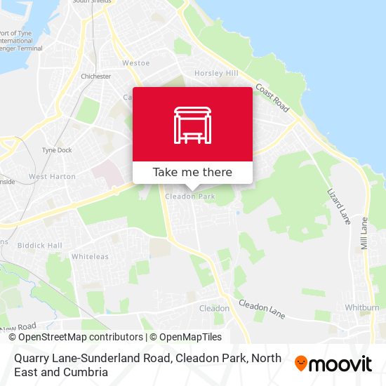 Quarry Lane-Sunderland Road, Cleadon Park map