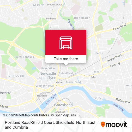 Portland Road-Shield Court, Shieldfield map