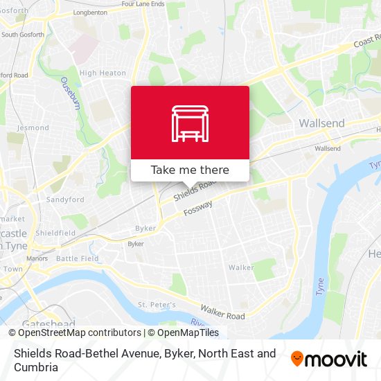 Shields Road-Bethel Avenue, Byker map