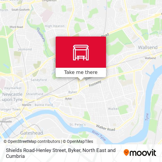 Shields Road-Henley Street, Byker map