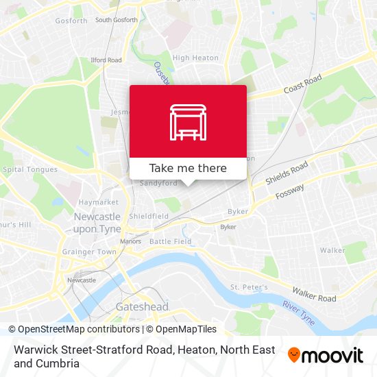 Warwick Street-Stratford Road, Heaton map