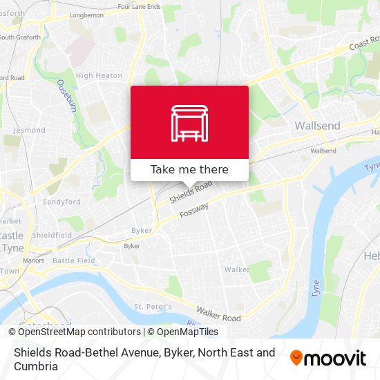 Shields Road-Bethel Avenue, Byker map