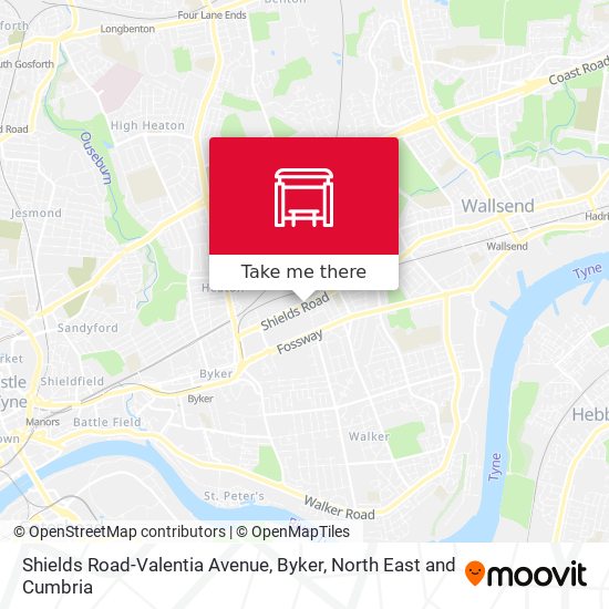 Shields Road-Valentia Avenue, Byker map