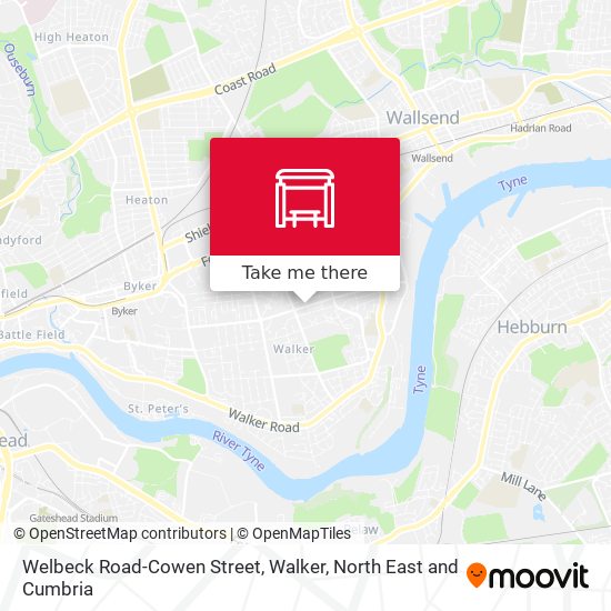 Welbeck Road-Cowen Street, Walker map