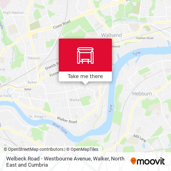 Welbeck Road - Westbourne Avenue, Walker map