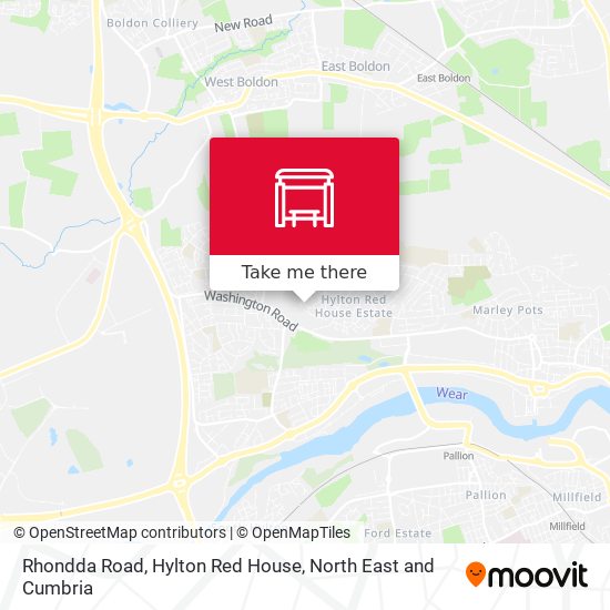 Rhondda Road, Hylton Red House map