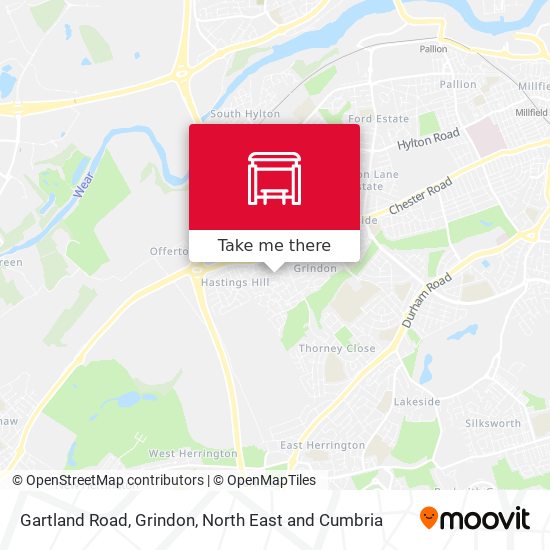Gartland Road, Grindon map