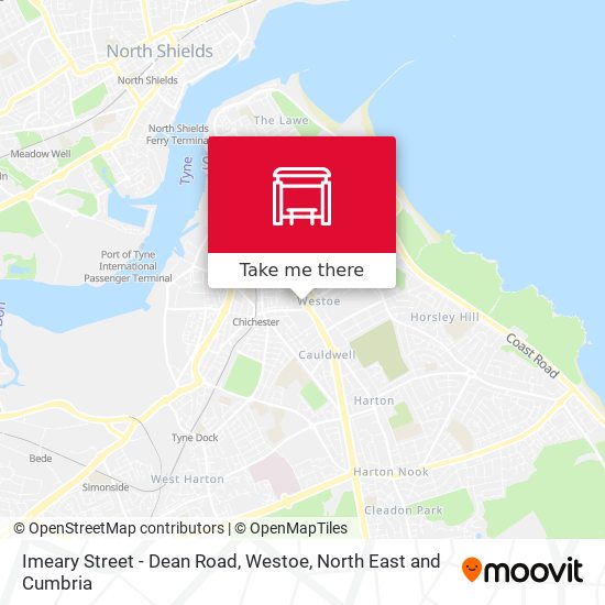 Imeary Street - Dean Road, Westoe map