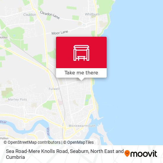 Sea Road-Mere Knolls Road, Seaburn map