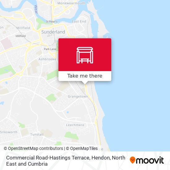 Commercial Road-Hastings Terrace, Hendon map