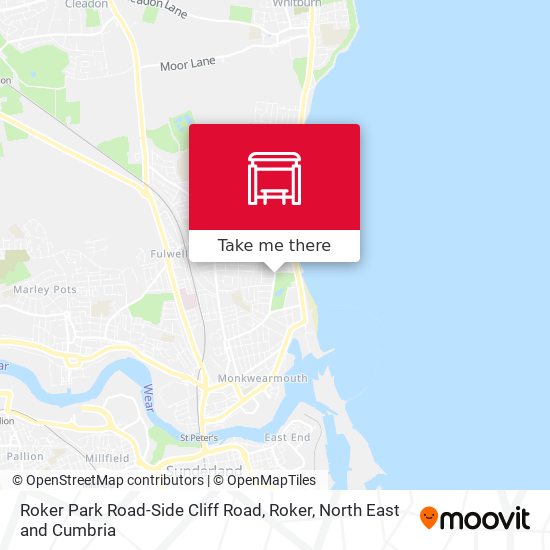 Roker Park Road-Side Cliff Road, Roker map