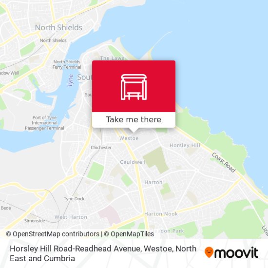 Horsley Hill Road-Readhead Avenue, Westoe map
