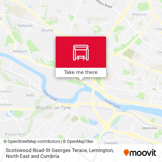 Scotswood Road-St Georges Terace, Lemington map