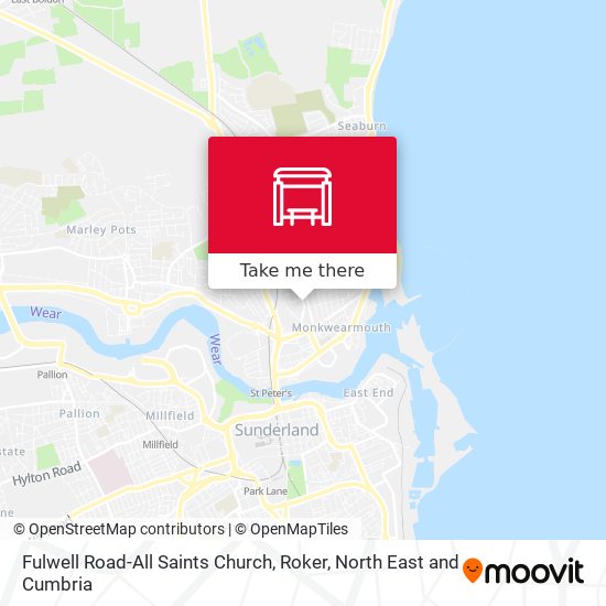 Fulwell Road-All Saints Church, Roker map