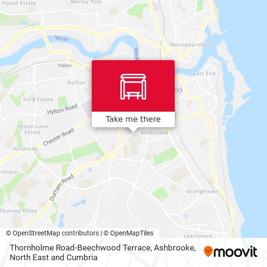 Thornholme Road-Beechwood Terrace, Ashbrooke map