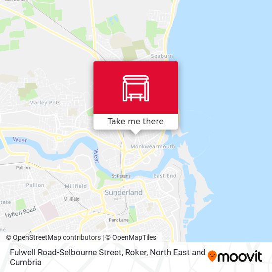 Fulwell Road-Selbourne Street, Roker map