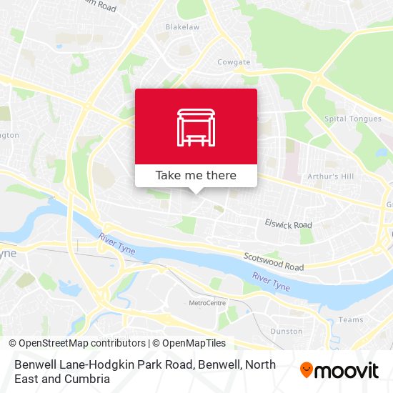 Benwell Lane-Hodgkin Park Road, Benwell map