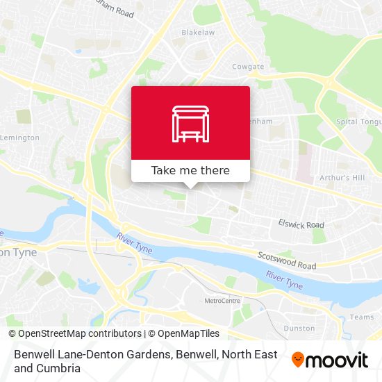 Benwell Lane-Denton Gardens, Benwell map