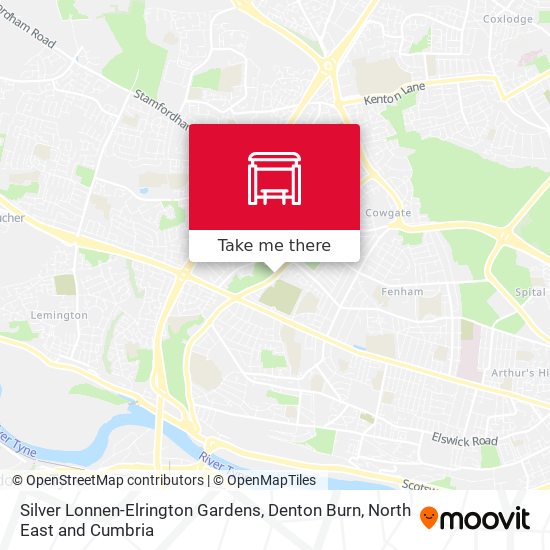 Silver Lonnen-Elrington Gardens, Denton Burn map